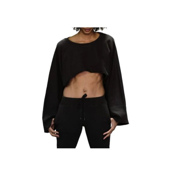 Niyama Sol Tops - Niyama Sol Women's Sweatshirt YOGA Size XLarge Espresso Cropped